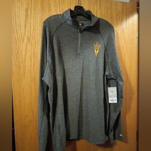 colosseum long sleeve shirt ASU Logo mens large 31 long 23 armpit charcoal